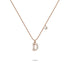 Solid 925 Sterling Silver Initial Crystal Personalised Alphabet Letter Necklace Rose Gold Filled